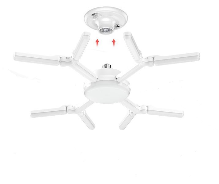 FA-004 E27 LED Snowflake Shape Foldable Pattern Changing Light 80W 6500K