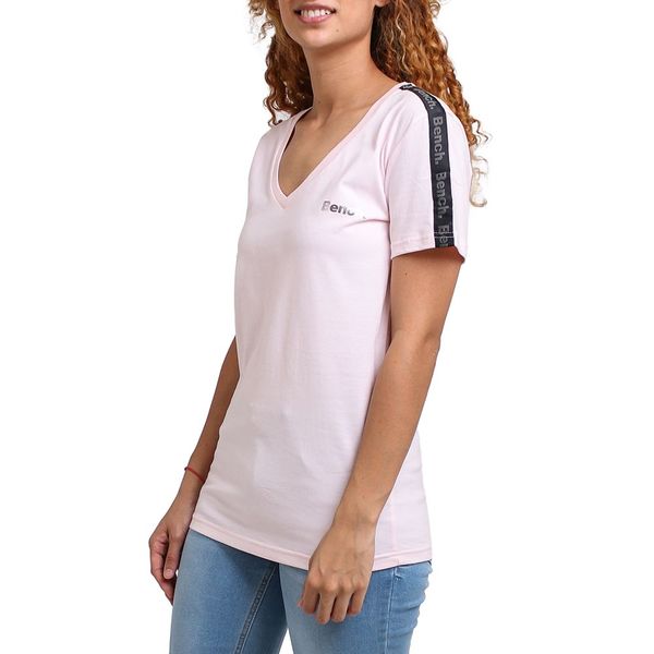 Bench-Pix V Neck Ss Tee-Light Pink