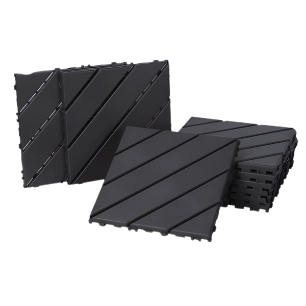 Interlocking Waterproof Outdoor Floor Tiles for Patio &amp; Pool (9-Pack)