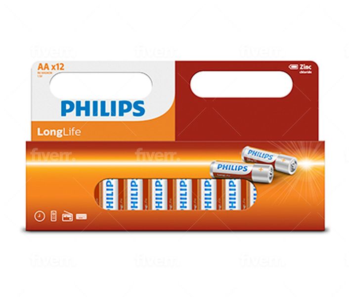 Philips Longlife Zinc AA Batteries 1.5V 12 Pack