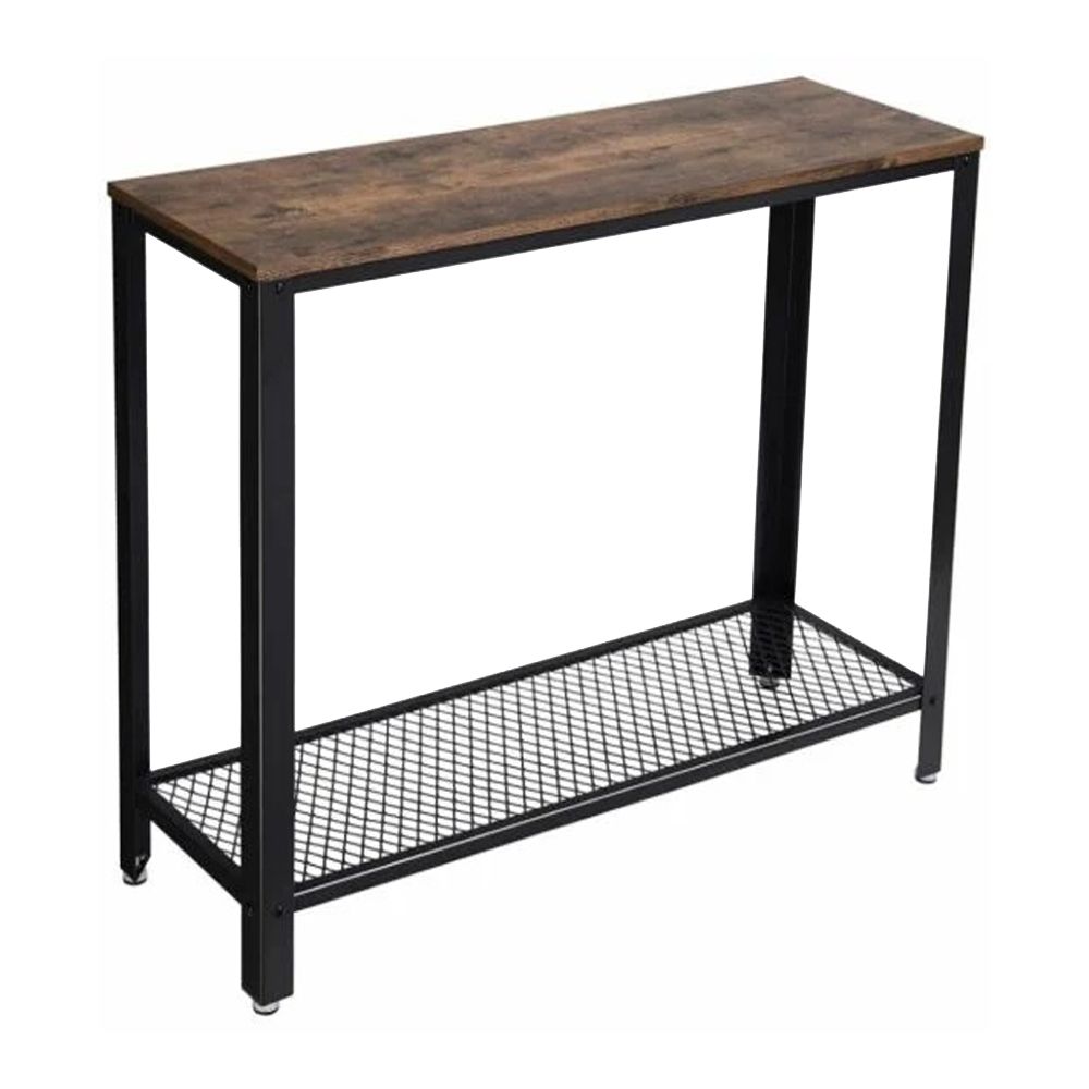 Anchor Home Office 2 Tier Entryway Console Side Table Mesh Shelf Storage