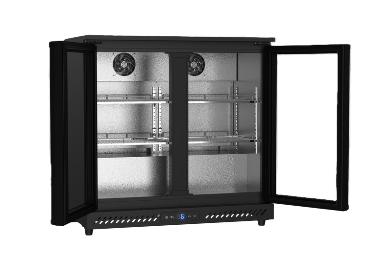 JVC 210L Undercounter 2 Door Beverage Cooler Model Number WGNRFB21B5S