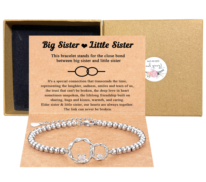 Connected at Heart Interlocking 2 Circles Bracelet - Sister Gifts