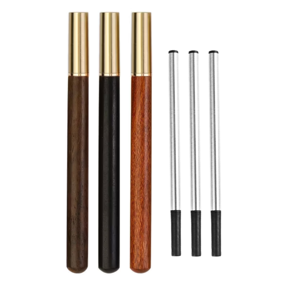 Bestby - 3Pcs Luxury Wooden Ballpoint/Knife Pen Set &amp; 3 Refill Cartridges