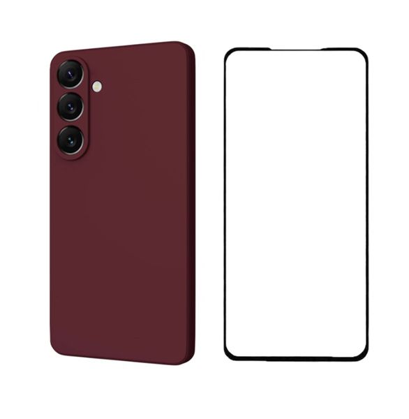 Silicone Phone Case &amp; Screen Protector compatible with Samsung Galaxy A05s - Pink