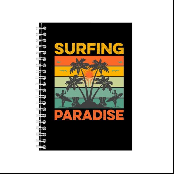 Surfing Paradise A5 Notebook Pad Trendy Surfing Lovers Graphic Present 037
