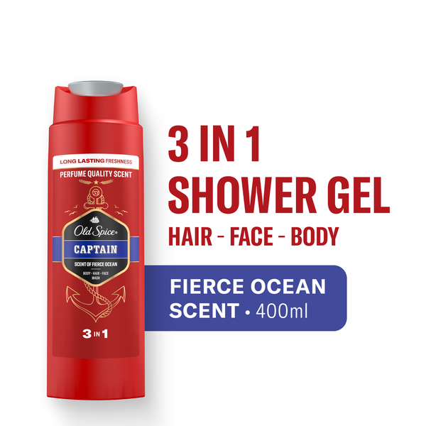 Old Spice 3-in-1 Hair &amp; Body Shower Gel Captain - 400ml