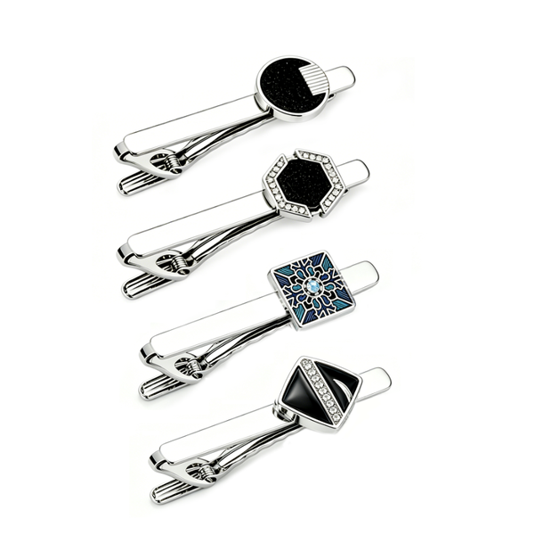 4 Pieces Men's Business Shirt Tie Clip, Luxurious And Simple Collar Clip