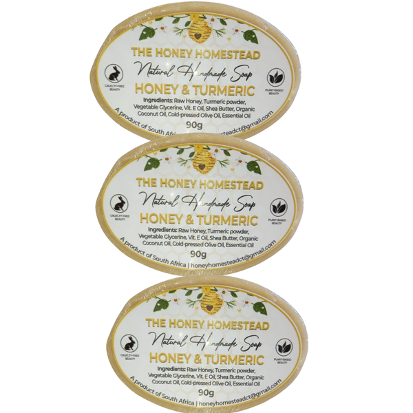 The Honey Homestead Set of 3 Soaps - Honey &amp; Turmeric Blend