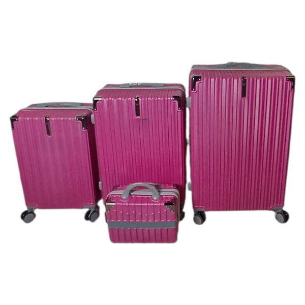 4-Piece Galaxy Travel Luggage Set - Pink