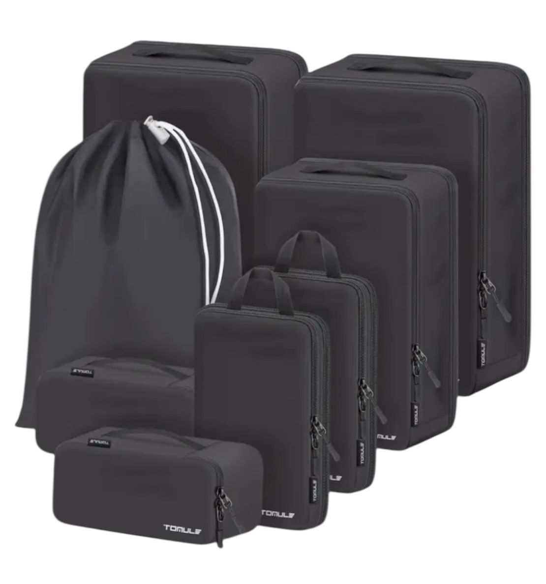 Tomule Compressed Packaging Cube, 8-Piece Travel Organizer for Suitcases