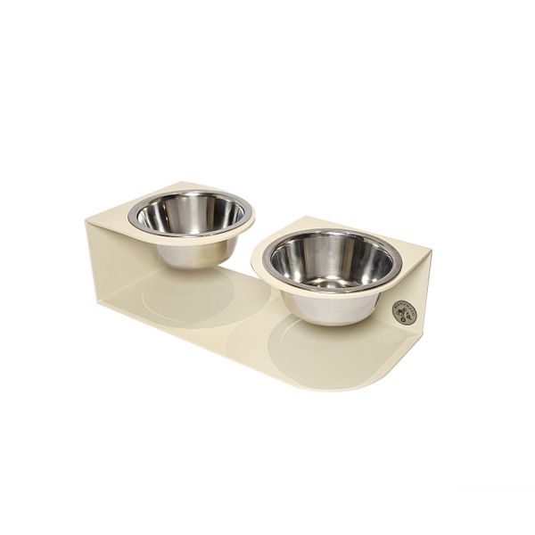 Double Large Pet Bowl - White