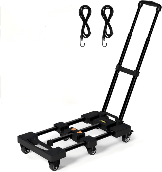 Heavy Duty Hand Cart Foldable Trolley Truck 220kg Max with 2 Ropes