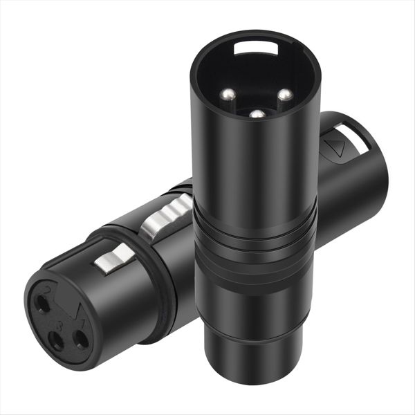 2 Pack XLR Male to Female Adapter,3 Pin XLR Audio Microphone Cable Extensio