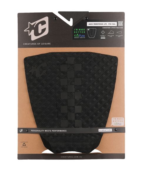 Creatures Jack Freestone Lite Pin Tail Ecopure Surfboard Traction : Black