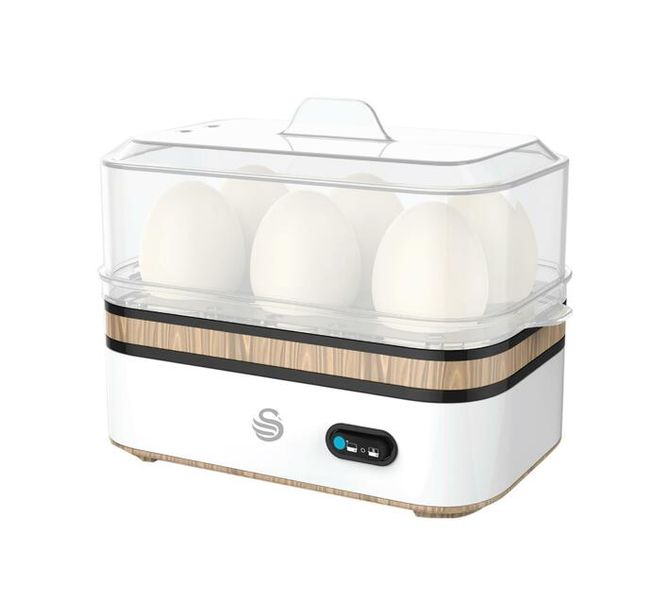 Swan 6 Egg Boiler with Wooden Effect Detail