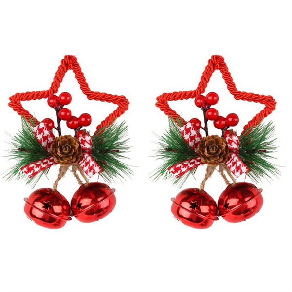 Christmas Festival Five-Pointed Star Metal Bell Red