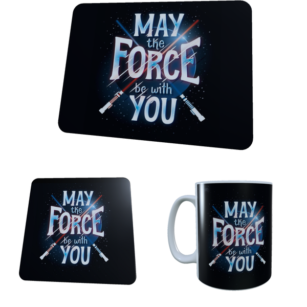 Star Wars May The Force Be With You Coffee Mug, Coaster and Mouse Pad Combo