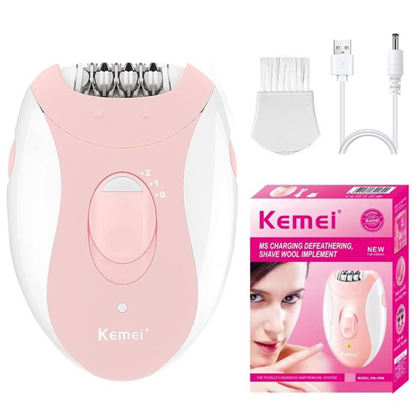 Kemei Pink Electric Shaver with Light, Women's Trimmer Electric Hair Removal