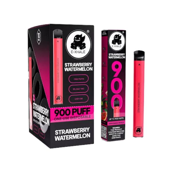 E-Xhale 900 Puffs Disposable Vapes - Strawberry Watermelon (Pack of 5)