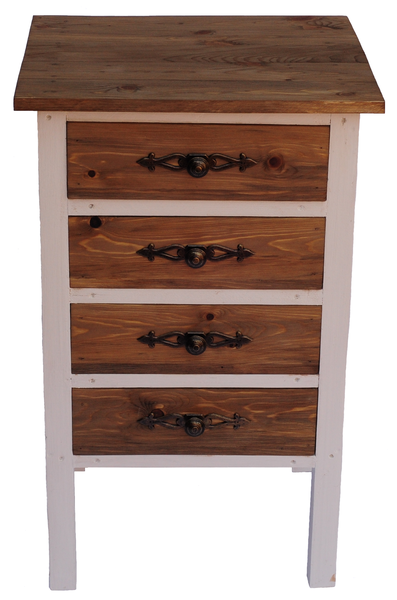 Filing Cupboard/ Nightstand/ End Table, 4 Drawer - Pallet Wood