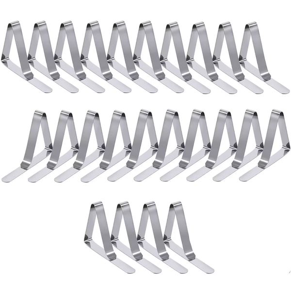 24 Piece Stainless Steel Tablecloth Clips Picnic Table Cloth Clips