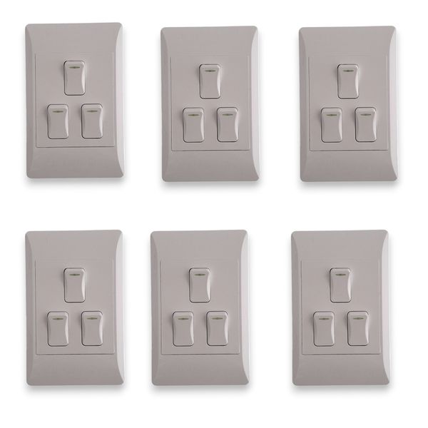 Triple Light Switch Plate - Set of 6