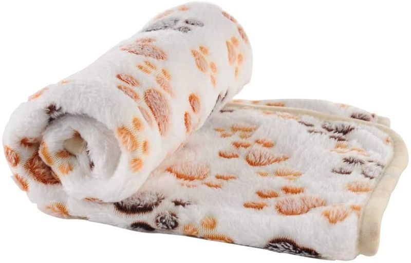 Pets Super Soft Fluffy Fleece Blanket Beige - Large
