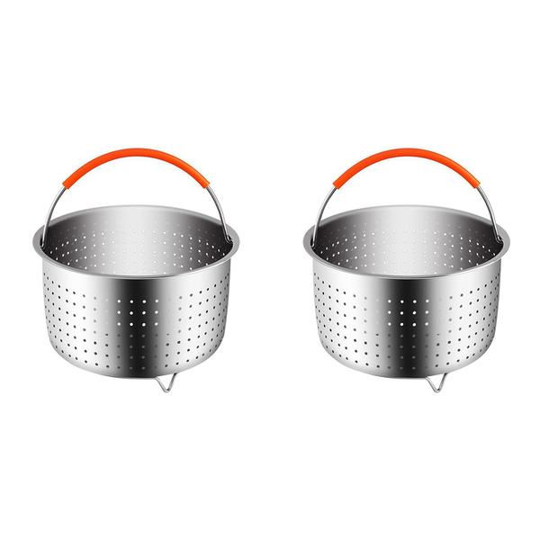 Stainless Steel Steamer Basket with Silicone Covered Handle Basket