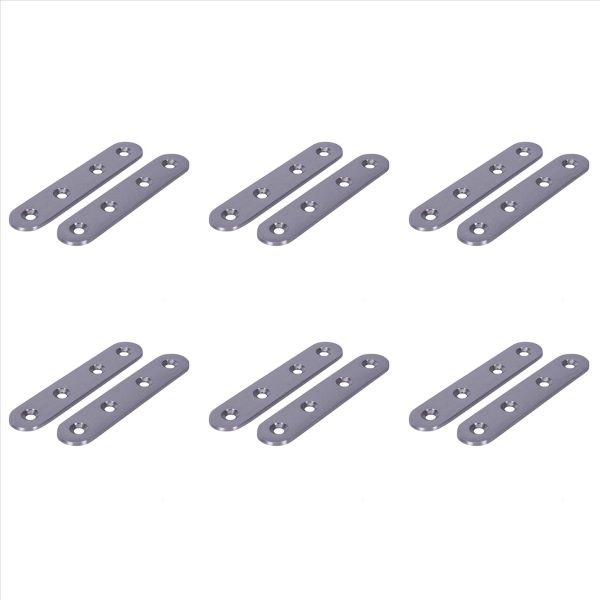 Flat Stainless Steel Repair Mending Fixing Plate Brackets Support 12Pcs