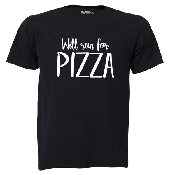 Will Run for Pizza - Adults - T-Shirt