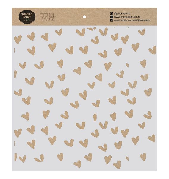 Tjhoko Paint Stencil - 30x30cm - Hearts
