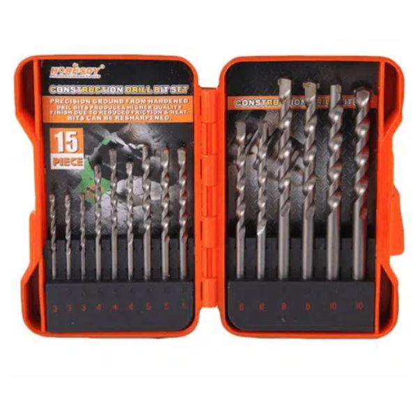 Horusdy15 Piece Construction Drill Bit Set - SDY97302