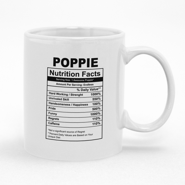 Poppie Nutrition Facts Mug
