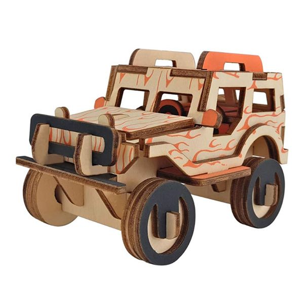 3D Wooden Jeep Building Kit - Educational STEM Toy