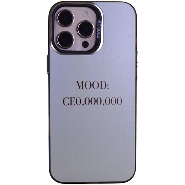 Phone Case with Text Print - Compatible with 14 Pro Max - Silver Crome