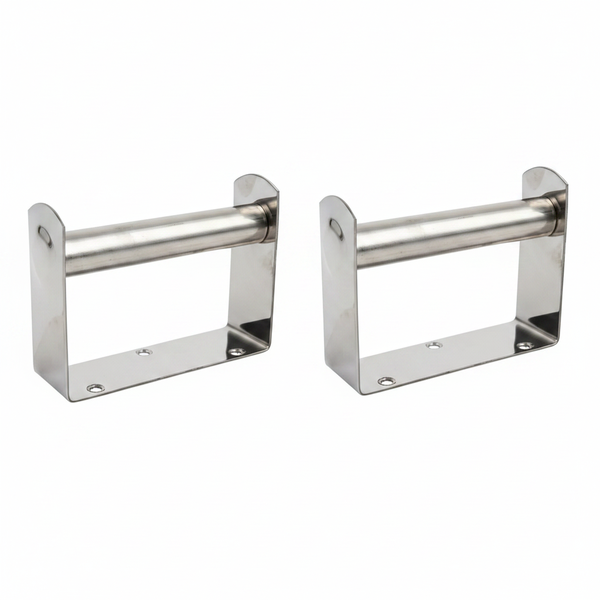 Stainless Steel Wall-Mounted Toilet Roll Holder - Rust-Resistant - 2 Pack