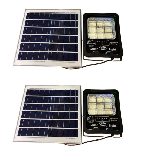 Super Bright 200W LED Solar Flood Lights FS-GT77 With Remote - Pack of 2