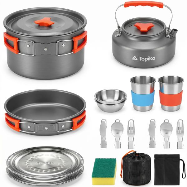 Topika - Outdoor Cooking Set Camping Kits, 21 Piece Hiking Utensil Set s