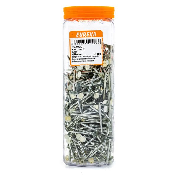 EUREKA Clout Nail Galvanised 40mm Q:1kg T6A030