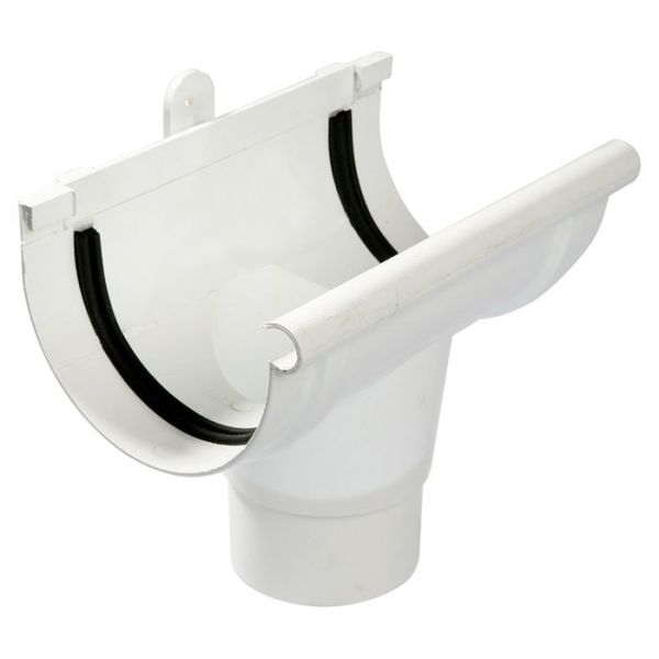 Pvc Gutter Half-Round Outlet Round - 2 Pack