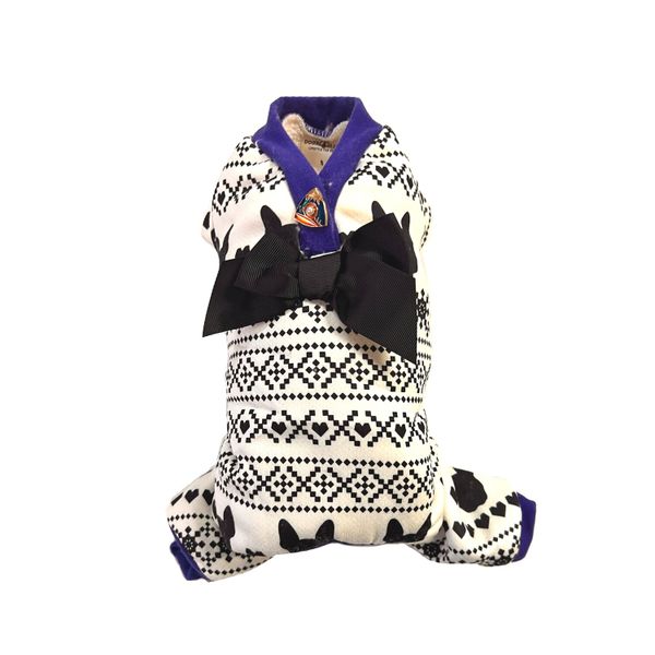 DL PJ with Boston Terrier and Bow Black