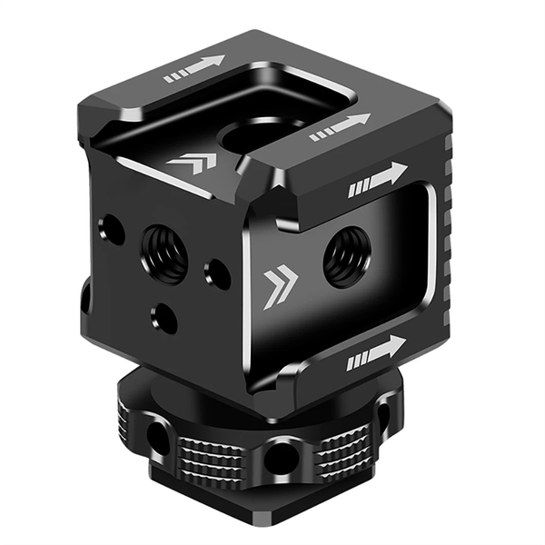 Triple Hot Shoe Mount Adapter 1/4 Arri Hole Hot Shoe Monitor Base