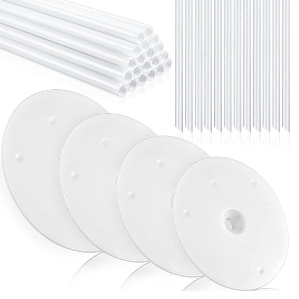 36 Pieces Plastic Cake Dowel Rods Set 20 Pieces White Cake Sticks Support R