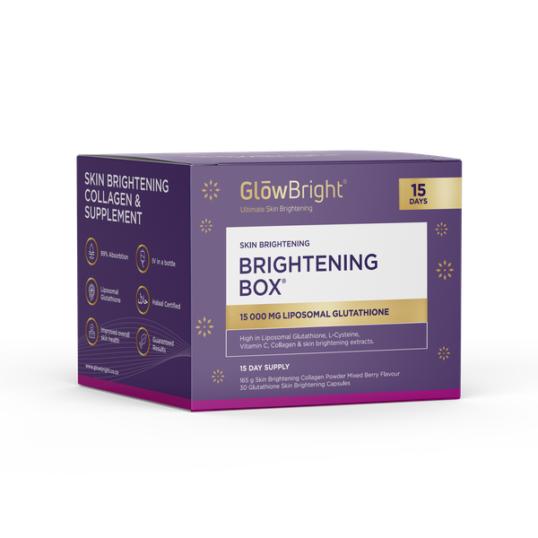 Glow Bright Brightening Box combination 2 week supply - 15000mg glutathione