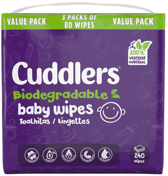 Cuddlers Biodegradable Baby Wipes Value Pack 240