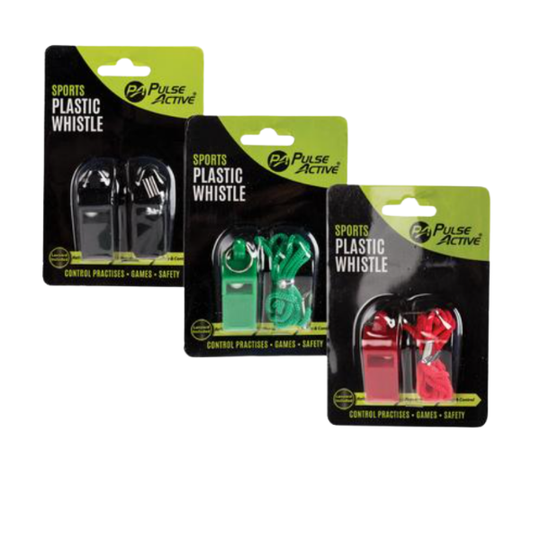 Pulse Active - Plastic Whistle With String- Pack Of 3