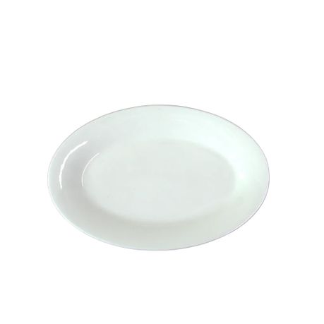 Set of 2 White Oval Ceramic Platter 25X17CM