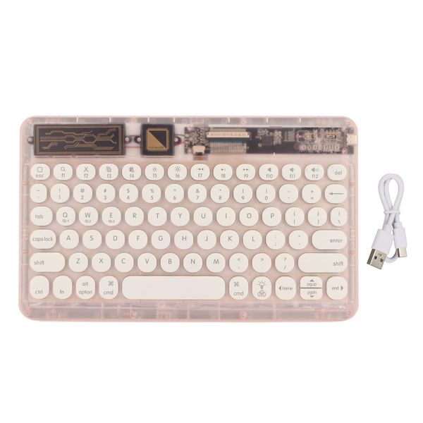 Bluetooth Keyboard Travel Slim RGB Retro Pink