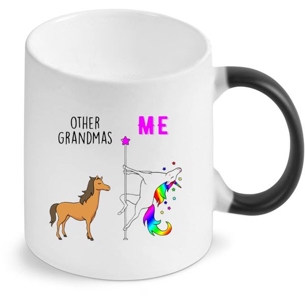 Grandma Pole Dancing Unicorn Magic Colour Changing Gift Coffee Mug
